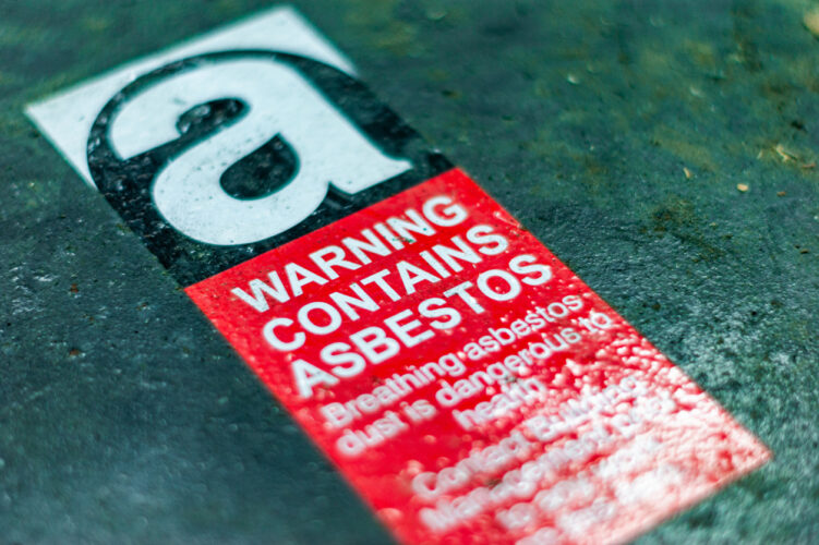 asbestos warning tag