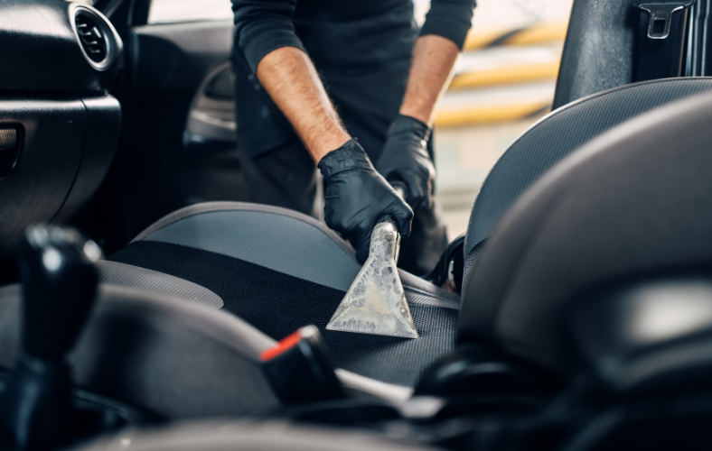 cleaning car interior