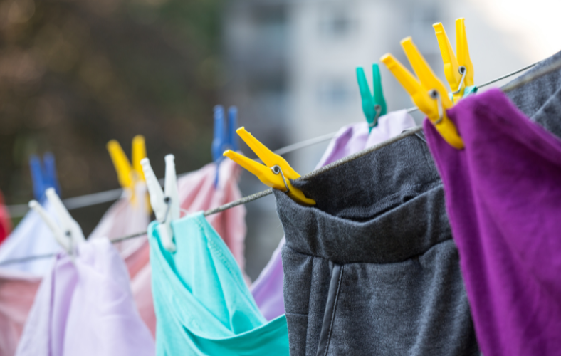 clothes drying in the sun